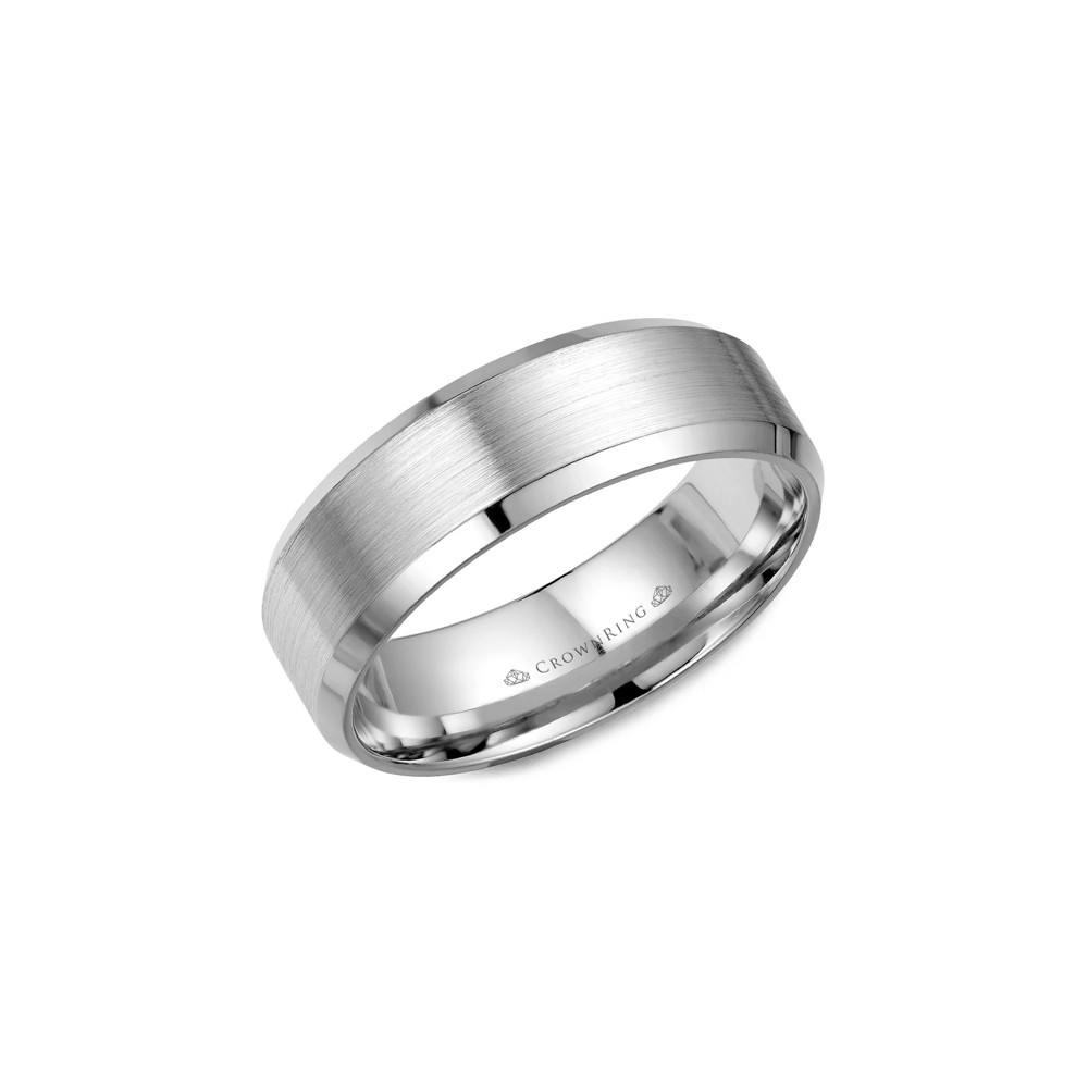 Classic Black Stainless Steel Flat Band Ring with Beveled Edges