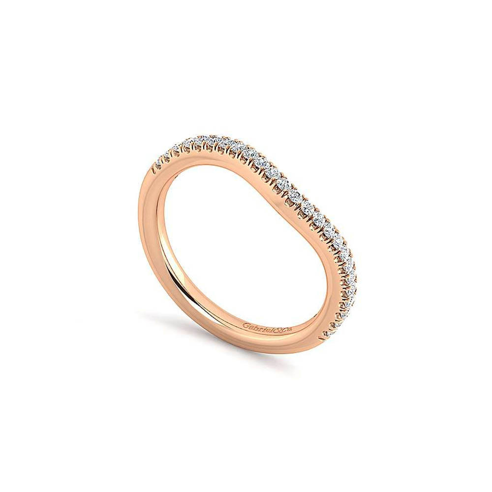 Gabriel Curved Rose gold Band - Angle