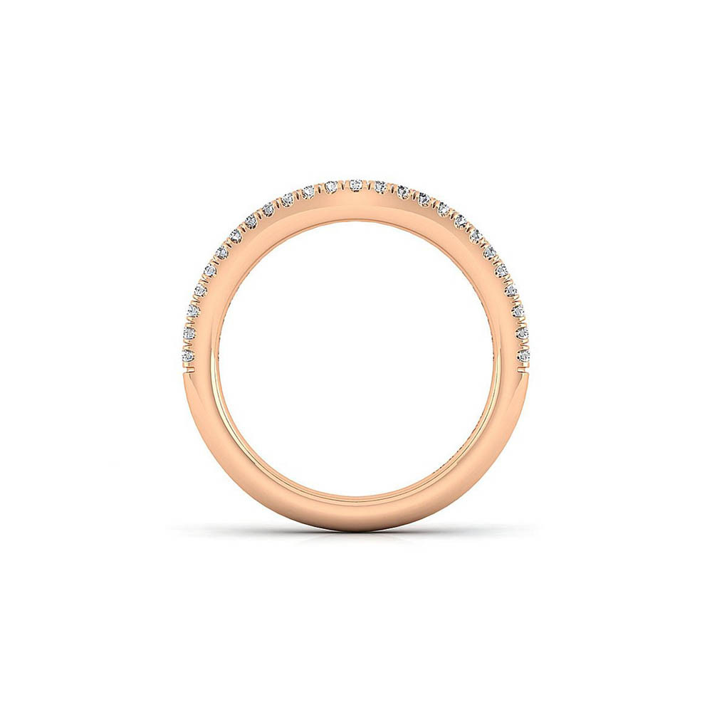 Gabriel Curved Rose gold Band - Face