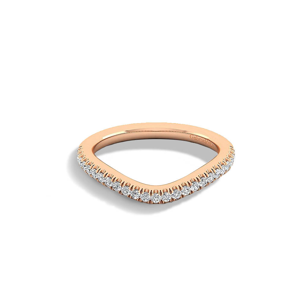 Gabriel Curved Rose gold Band