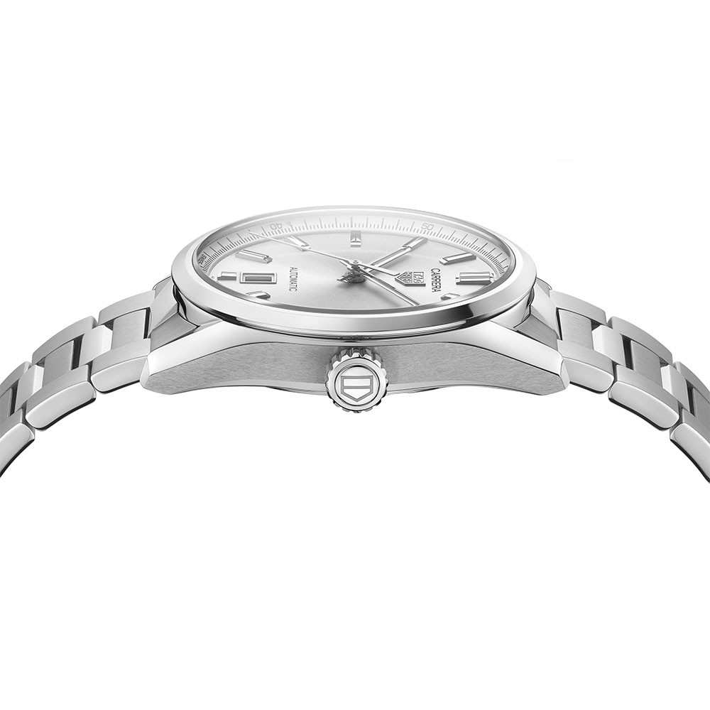 Tag Heuer Carrera Calibre 5 Three Hand Silver Watch side