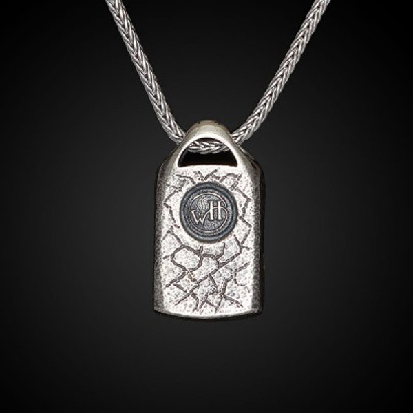 William Henry Dog Tag Carbon Spark Necklace Back View