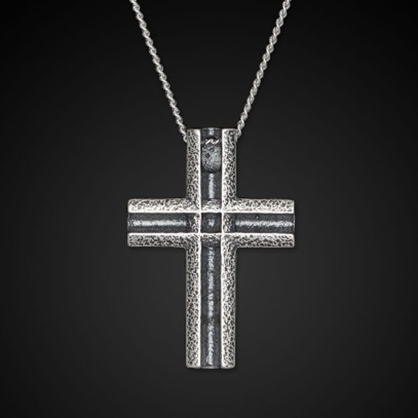 William Henry Sterling Silver Unum Cross Necklace Front View