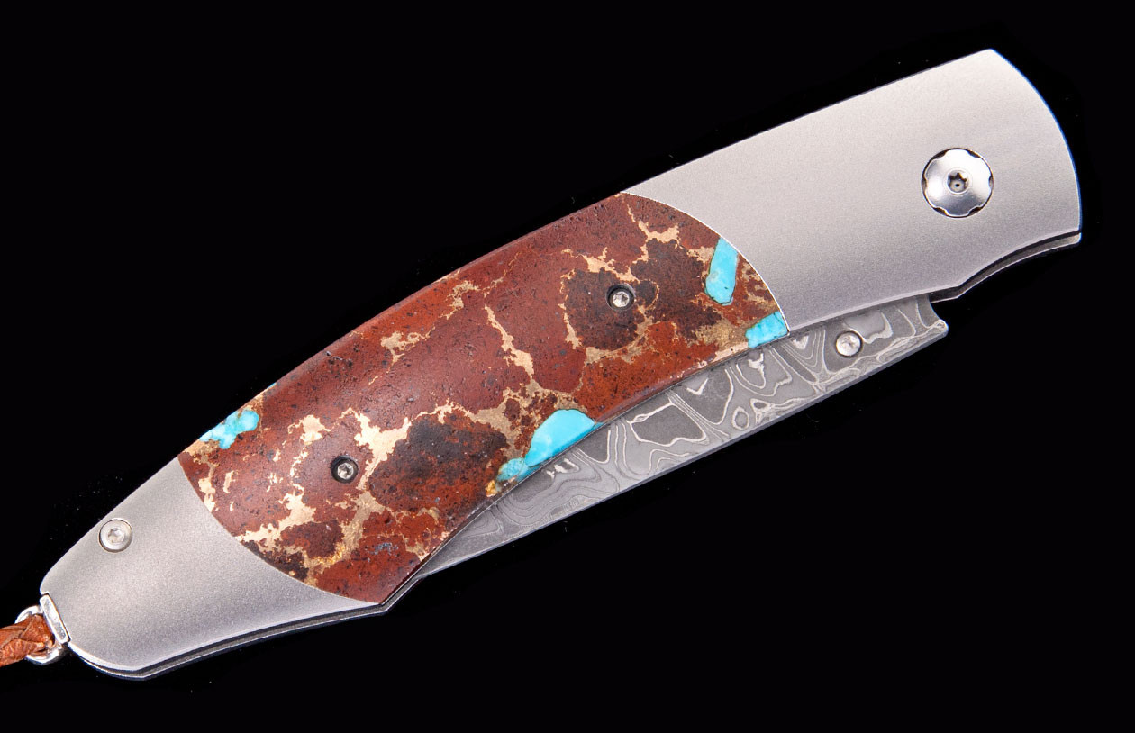 William Henry Spearpoint Volcano Titanium Pocket Knife closed view