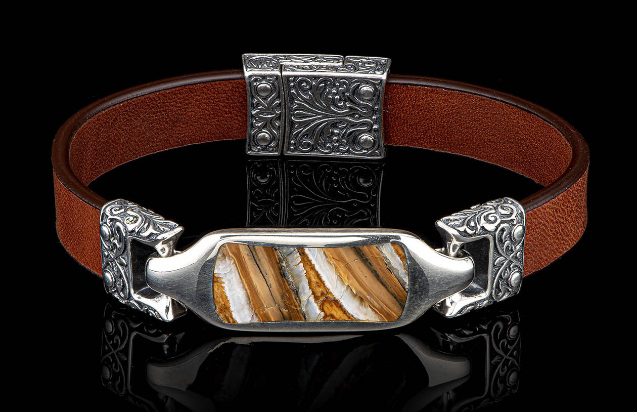 William Henry Florence Silver and Brown Bracelet