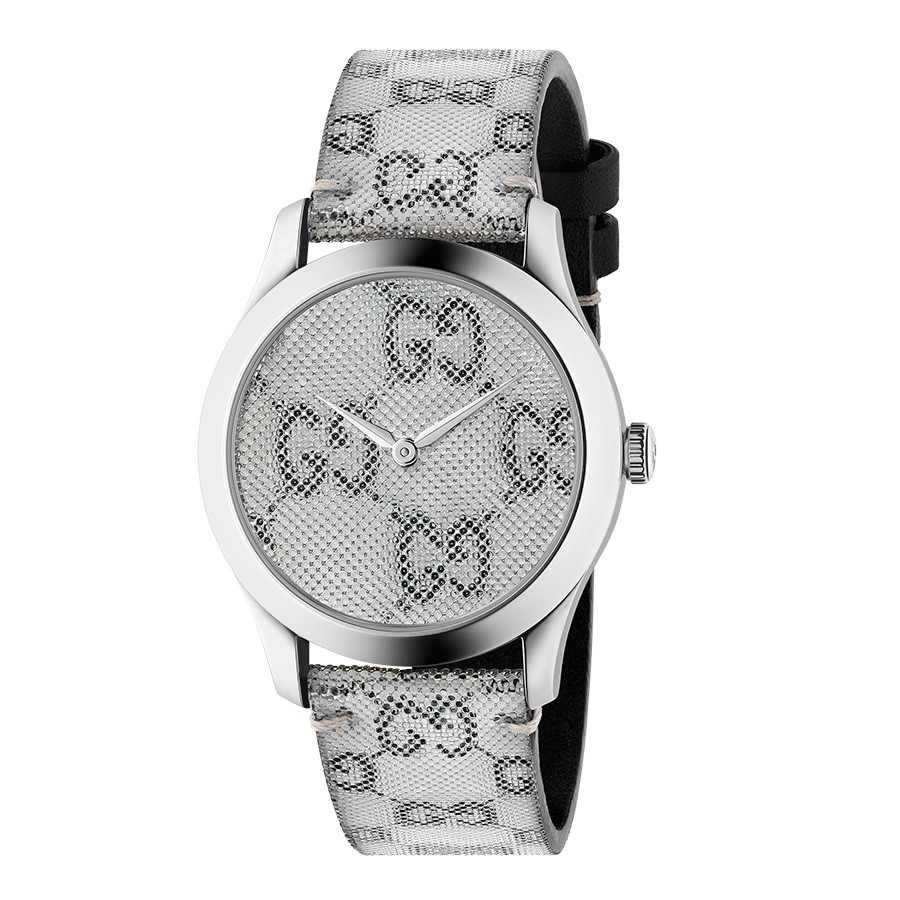 Gucci G-Timeless Grey Hologram Watch - 38mm Silver Case FRONT