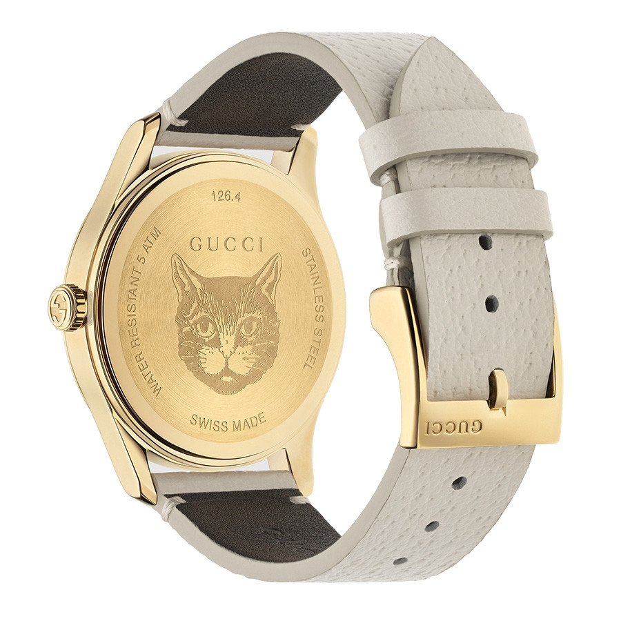 Gucci Yellow Gold Butterfly Motif G-Timeless Watch Back View