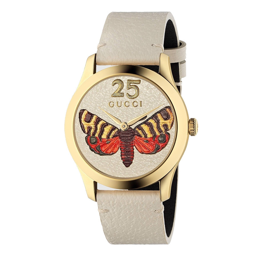 Gucci Yellow Gold Butterfly Motif G-Timeless Watch