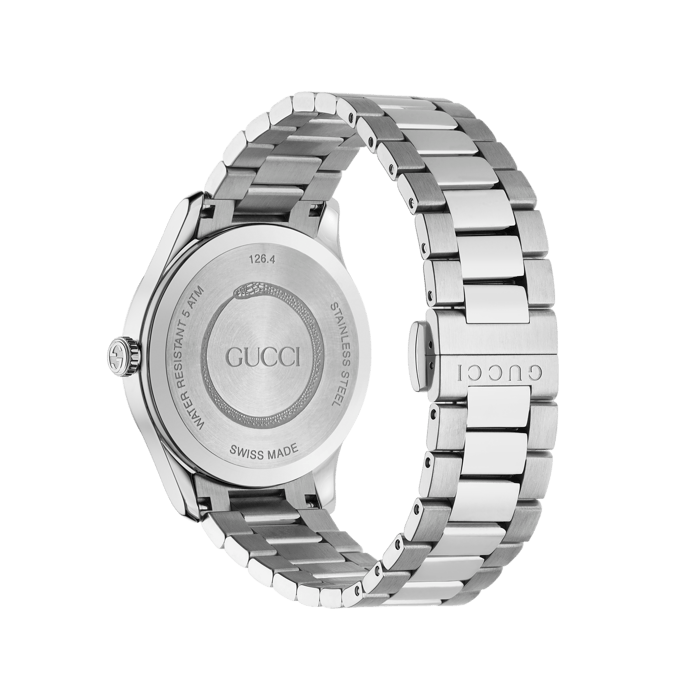 Gucci G-Timeless 38mm Steel Tiger Watch angle