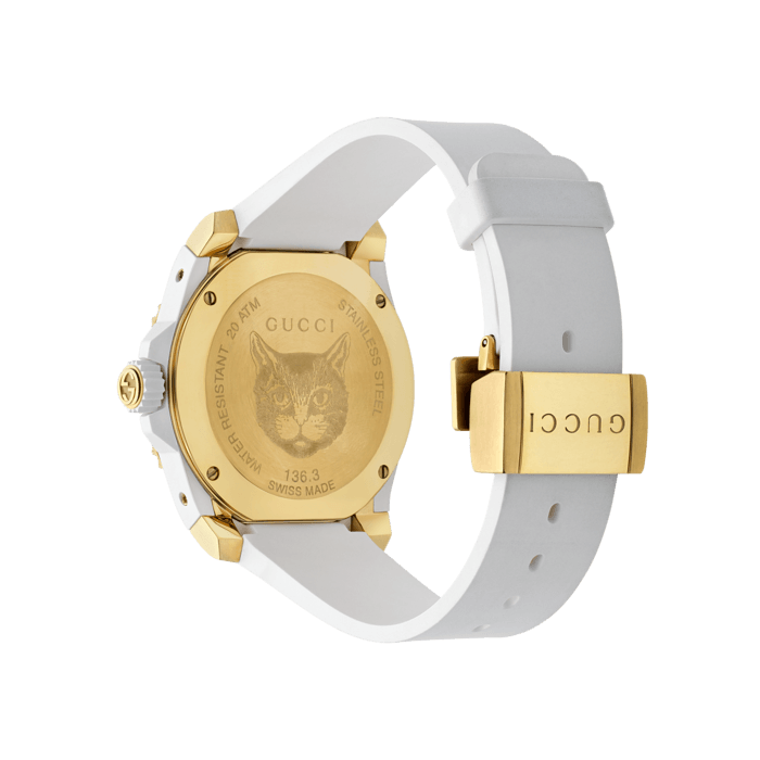 Gucci Dive 40mm Gold Feline Watch angle