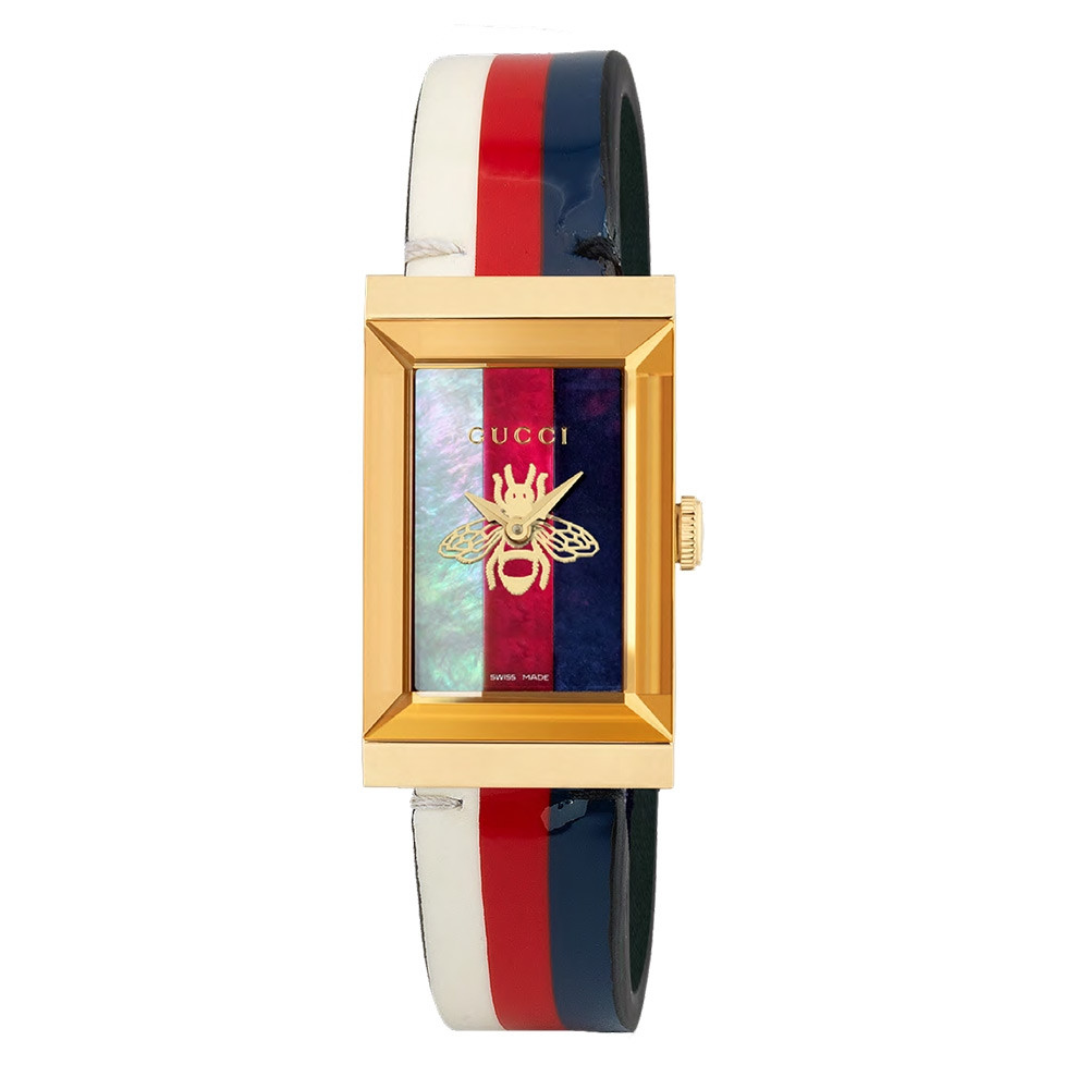 Gucci G-Frame Multi-Colored Mother of Pearl Bee Dial Watch
