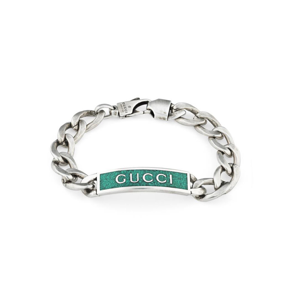 Gucci Green Enamel Station Bracelet