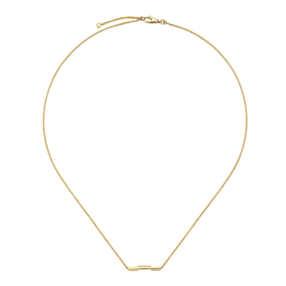 Gucci Link To Love Yellow Gold Bar Necklace