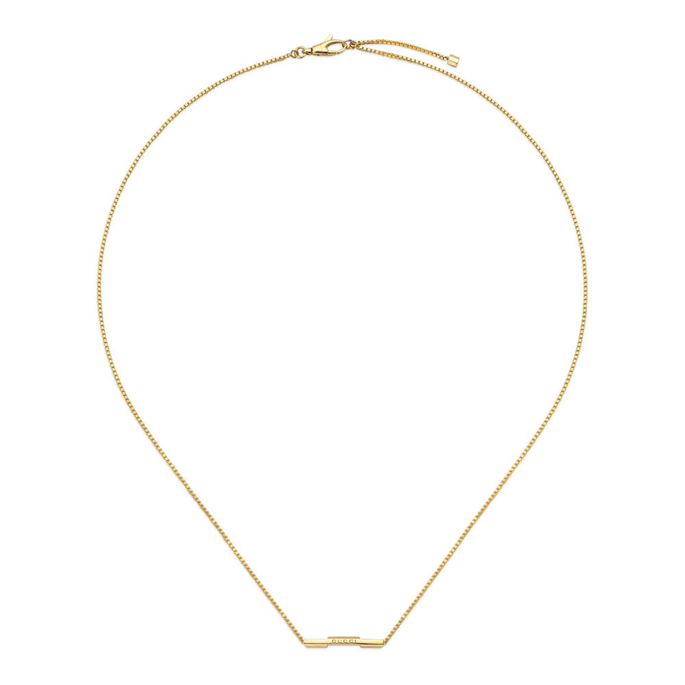 Gucci Link To Love Yellow Gold Bar Necklace