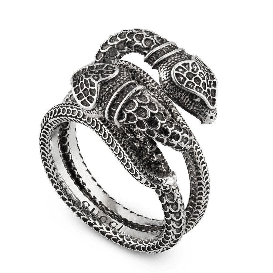 Gucci Garden Small Intertwined Silver Snake Ring