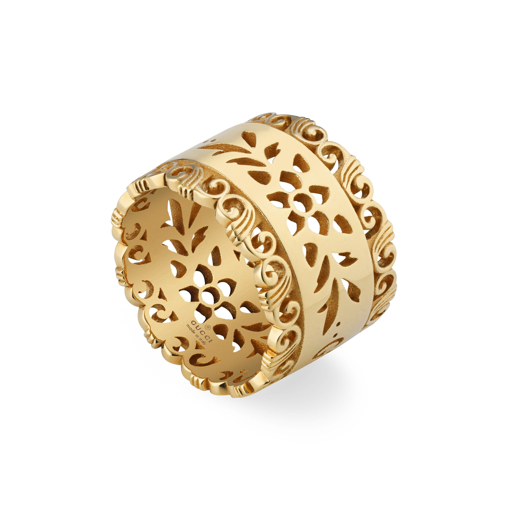 Gucci Icon Blooms Gold Band Ring Size 6.5