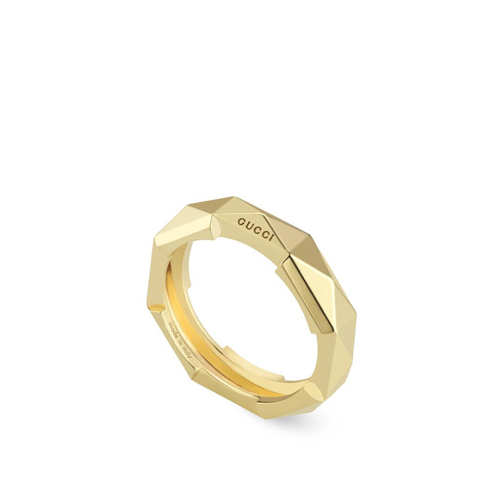 Gucci Yellow Gold Link to Love Studded Ring