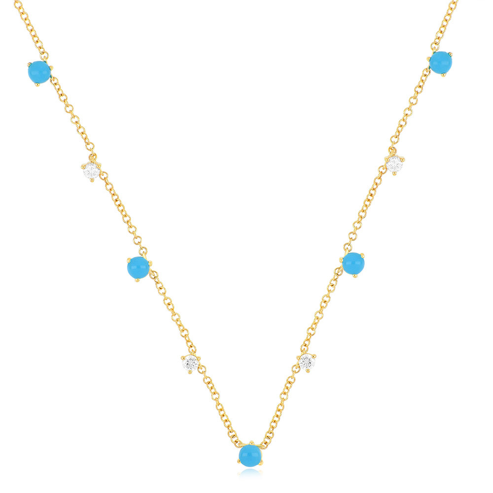EF Collection Turquoise and Diamond Necklaces