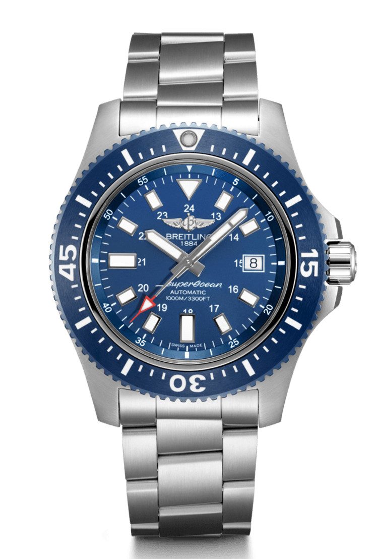 Breitling Superocean 44mm Steel Automatic Watch with Blue Dial
