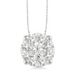14kw 1/2ctw Diamond Cluster Pendant Necklace