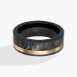 8mm Meteorite and Tungsten with Asymmetrical Channel Wedding Band