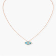 Messika Lucky Eye Color Turquoise Necklace in Rose Gold