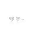EF Collection Diamond Heart Stud Earrings