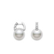 Mikimoto 14mm White South Sea Pearl & Diamond Hoop Earrings