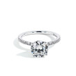 The Round Solitaire Pave Engagement Ring in Platinum