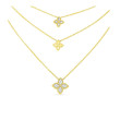 Roberto Coin Princess Flower Yellow Gold 3 Row Diamond Pendant Necklace