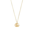 Gucci GG Running Yellow Gold Small Double G Pendant Necklace