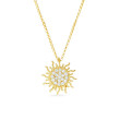 Roberto Coin Tiny Treasures Yellow Gold Diamond Sun Pendant Necklace