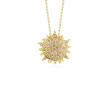 Roberto Coin Tiny Treasures Yellow Gold Cognac Diamond Sun Pendant Necklace        