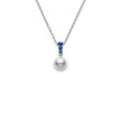 Mikimoto Akoya Pearl 18kt White Gold Necklace with Blue Sapphires
