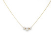 Mikimoto Yellow Gold Three Pearl Station Necklace