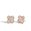 Diamond Clover Stud Earrings in Rose Gold