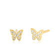 EF Collection Small Butterfly Diamond Earrings