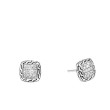 John Hardy Classic Chain Diamond Stud Earrings in Sterling Silver