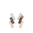 Roberto Coin Domino Collection 18K Rose Gold Earrings With Black and White Diamonds 
