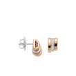 Fope Prima Rose Gold Elliptical Diamond Rondel Stud Earrings 