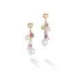 Marco Bicego Paradise White and Pink Pearl with Gemstones Drop Earrings