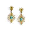 Robert Pelliccia 4.88ctw Emerald and Pink Tourmaline Dangle Earrings