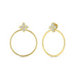 Roberto Coin Princess Flower Diamond Hoop Earrings