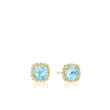 Tacori Crescent Embrace Sky Blue Topaz Cushion Stud Earrings