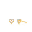 EF Collection Small Diamond Open Heart Earrings