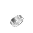Crown Ring Concave White Gold 8mm Band 