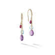 Marco Bicego Paradise 3 Mixed Gemstone Drop Earrings with Diamonds