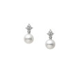 Mikimoto Classic Collection Diamond and Pearl Earrings