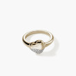 John Hardy Pebble Heart Gold and Diamond Ring