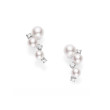 Mikimoto White Gold Akoya Pearl & Diamond Cluster Drop Earrings